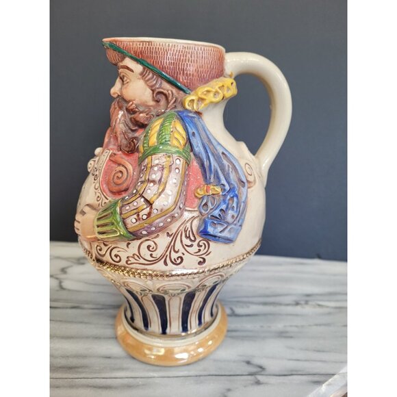 GERZ W. Germany German Beer Pitcher Stein Figurine w/ Proverb Vintage Large - Picture 3 of 9